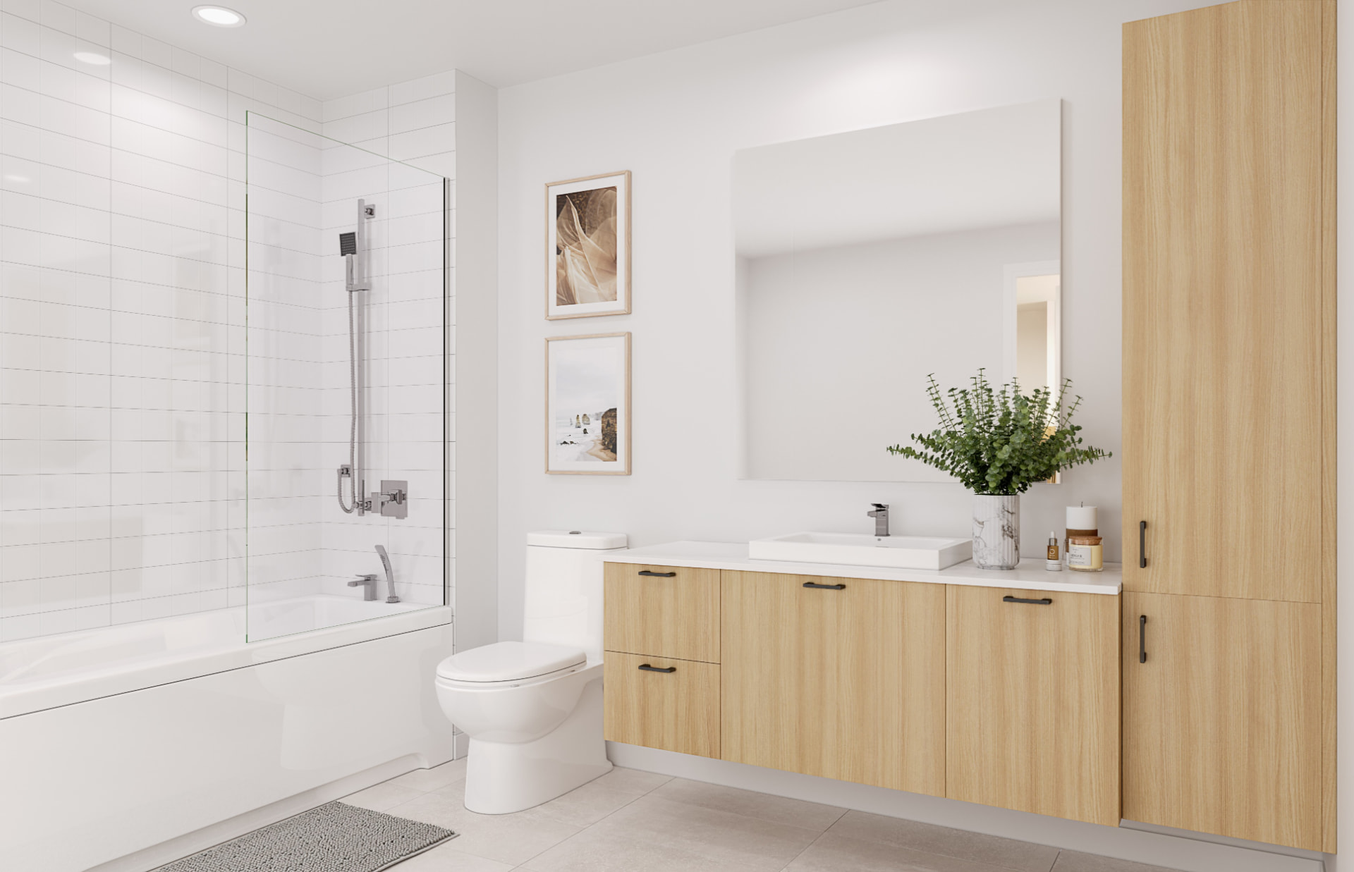 Salle de bain aux finitions céramique