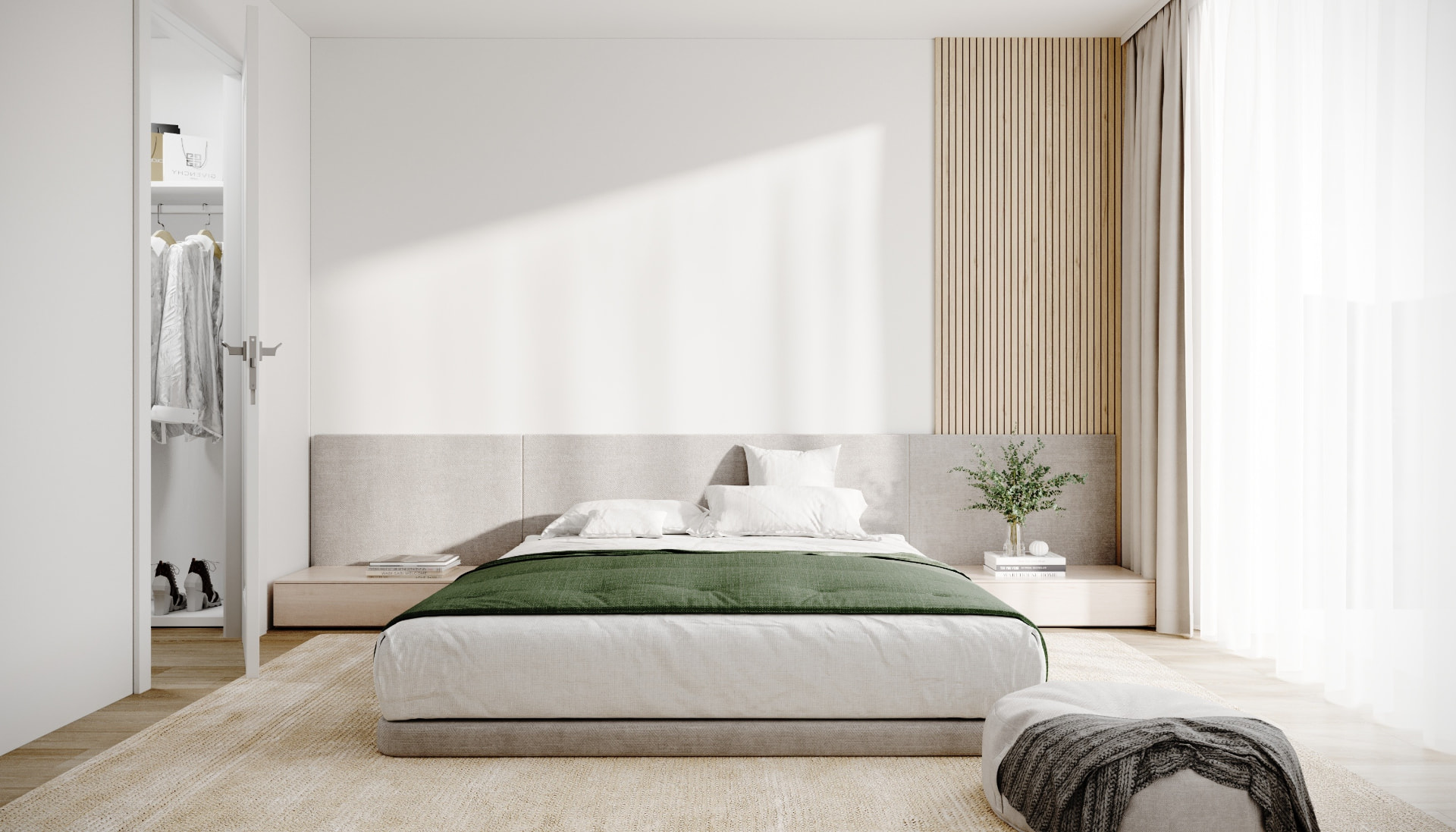 Chambre lumineuse avec dressing walk-in